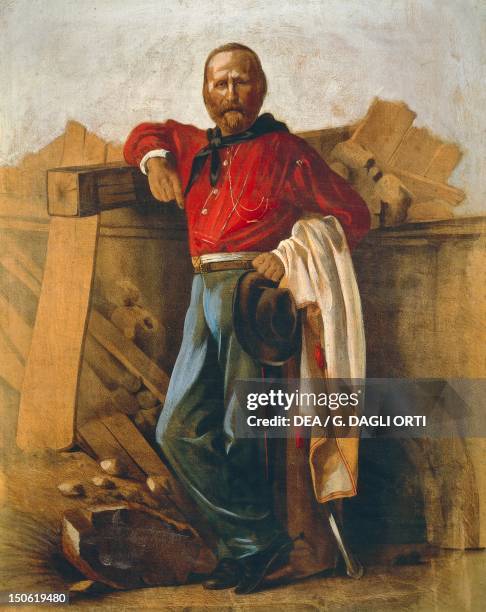 Giuseppe Garibaldi , General, Italian patriot and Leader, painting by Cadolini. Italian Unification , Italy, 19th century.