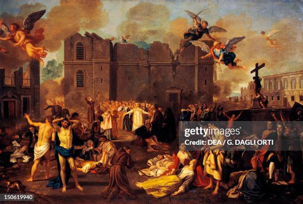 Earthquake in Lisbon, painting by Joao Glama , 1755. Portugal, 18th century.