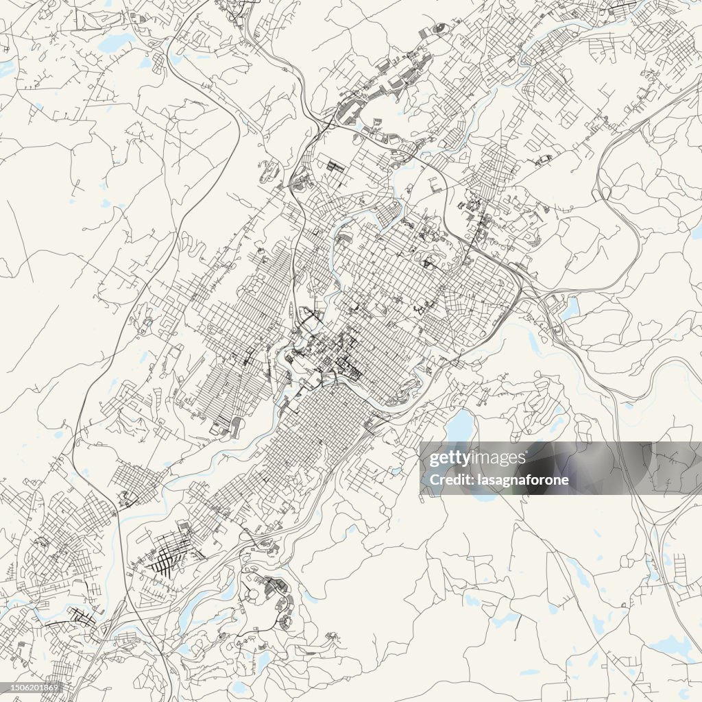 Scranton, Pennsylvania, USA Vector Map