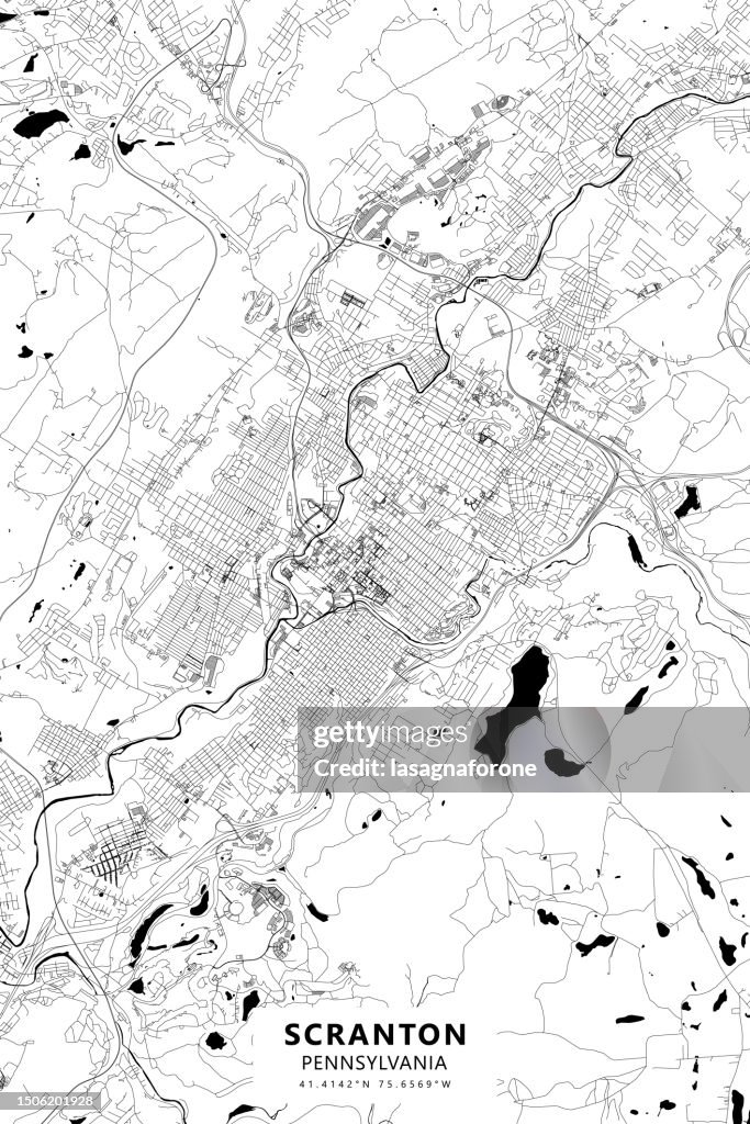 Stadt, Land Vektorkarte