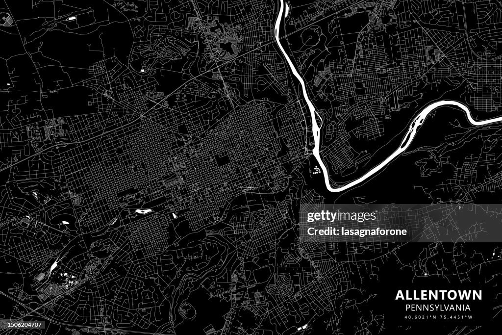Allentown, Pennsylvania, USA Vector Map