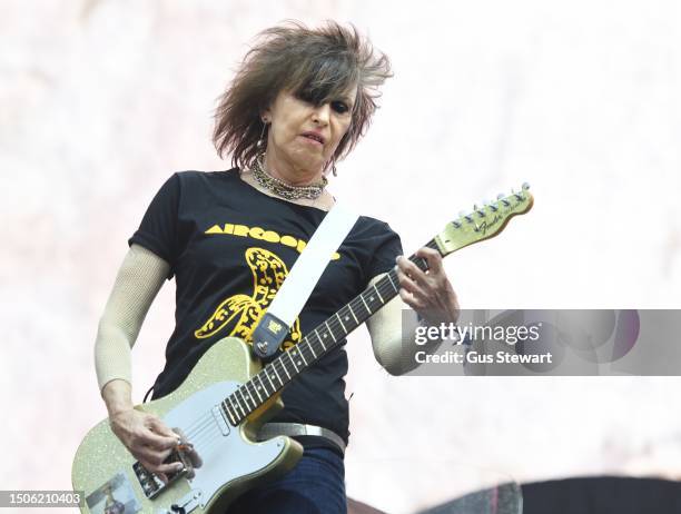 Chrissie Hynde of The Pretenders performs on the Great Oak Stage at BST Hyde Park Festival 2023 at Hyde Park on June 30, 2023 in London, England.