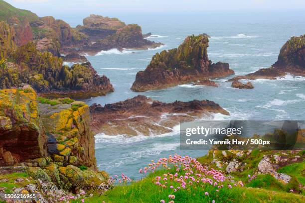 scenic view of sea against sky,cruden bay,peterhead,united kingdom,uk - peterhead stock pictures, royalty-free photos & images