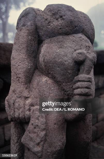 Phallic sculpture in the Candi Sukuh Buddhist Temple, Java, Indonesia. 15th century.