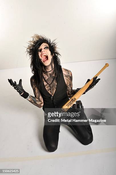 Andy Biersack of American glam rock band Black Veil Brides, session for Metal Hammer Magazine/Future via Getty Images taken on June 9, 2011.