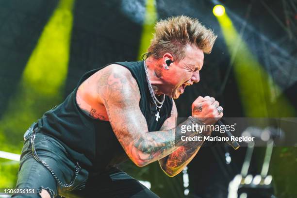 Jacoby Shaddix of the American rock band Papa Roach performs in concert during Resurrection Fest 2023 on June 30, 2023 in Viveiro, Spain.
