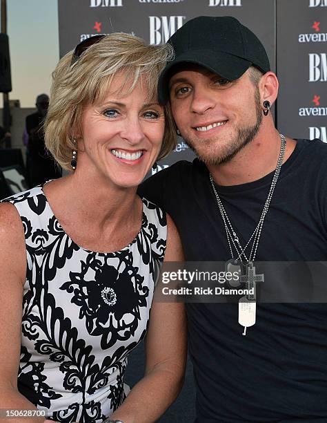 Brantley’s mother Becky Gilbert and Brantley Gilbert attend BMI Party For Singer/Co-Writer Brantley Gilbert and Co-Writer Jim McCormick for "You...