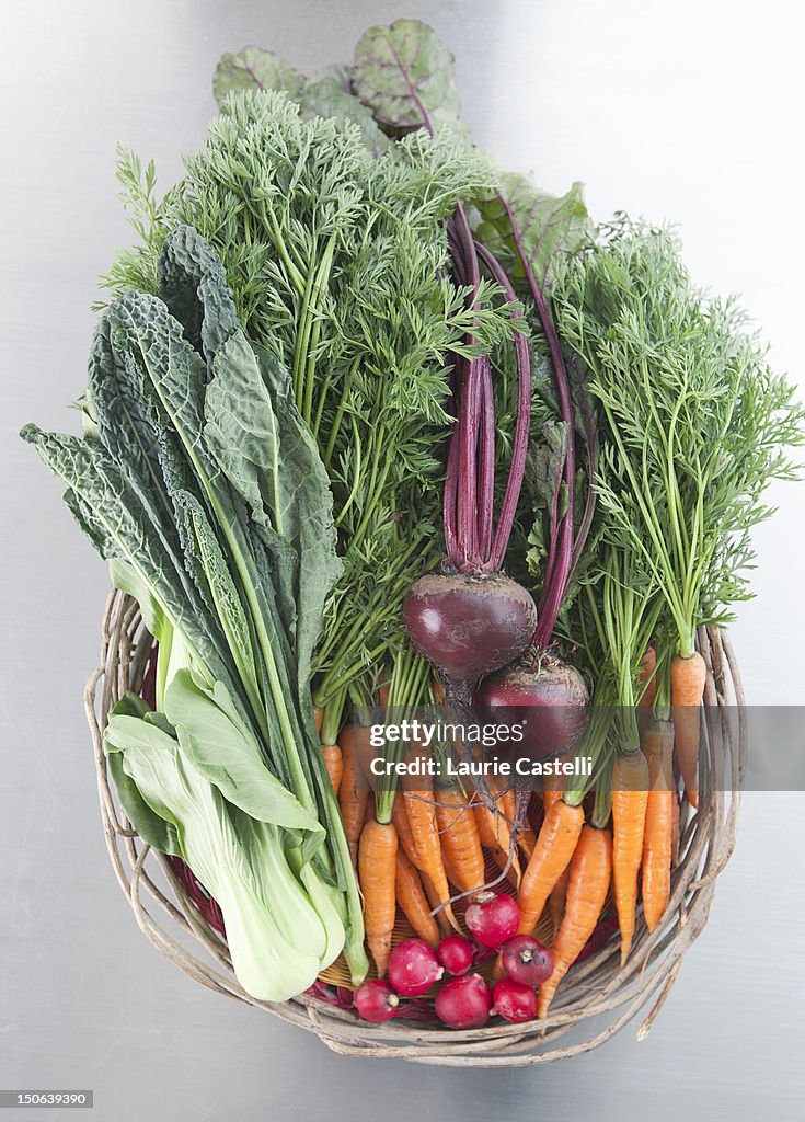 Basket of fresh vegetables