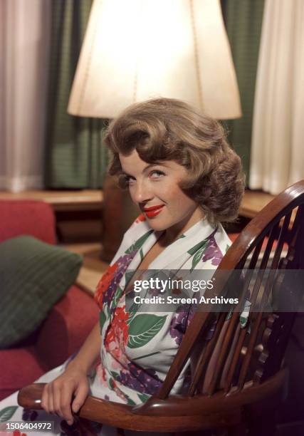 French actress Corinne Calvet in a promotional portrait for 'Rope of Sand', 1949.