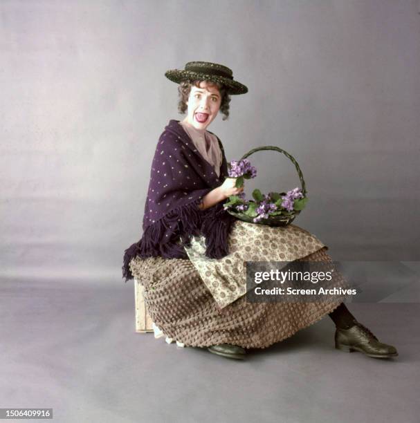 English actress and singer Julie Andrews as she appears in the Broadway production of 'My Fair Lady', circa 1956.