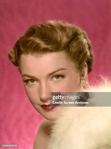 American actress Anne Baxter in a promotional portrait for 'You're My Everything', 1949 .