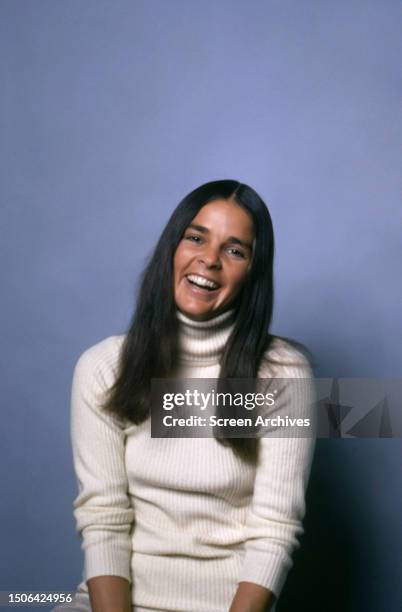 American actress Ali MacGraw in a promotional photo for the 1970 movie,' Love Story'.