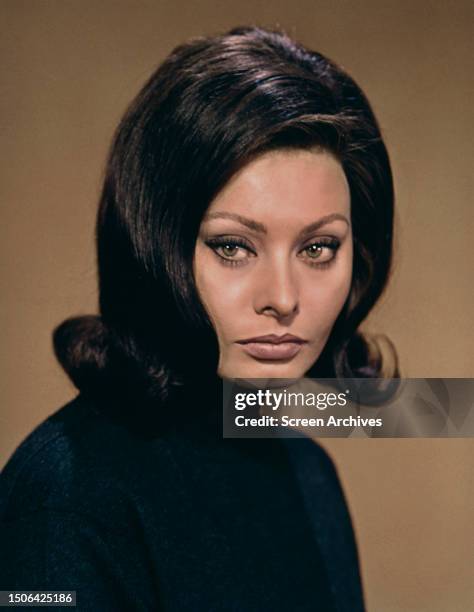 Italian actress Sophia Loren studio in a promotional 'Operation Crossbow', 1965.