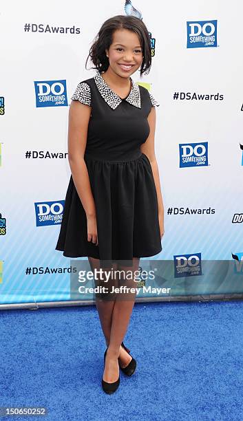 Daphne Blunt arrives at the 2012 Do Something Awards at Barker Hangar on August 19, 2012 in Santa Monica, California.