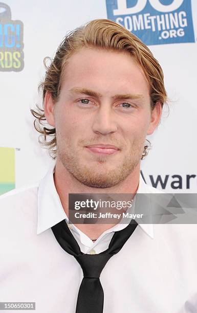 Grady Powell arrives at the 2012 Do Something Awards at Barker Hangar on August 19, 2012 in Santa Monica, California.