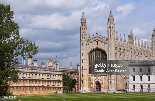 view of king's college chapel - kings college cambridge stock pictures, royalty-free photos & images