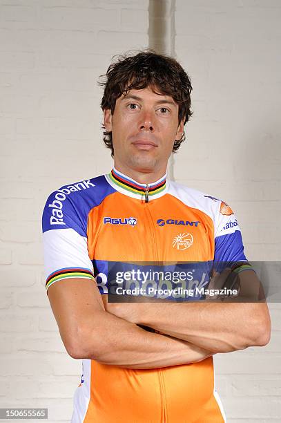 Oscar Freire, professional road race cyclist for team Rabobank, and three time world championship winner. During a portrait shoot for Procycling...