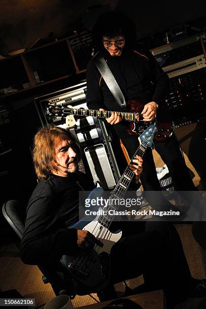 Geezer Butler and Tony Iommi of Heaven and Hell recording at the Rockfield Studios on July 25, 2007 in Monmouth.