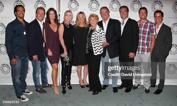 Actors Kristoff St. John, Doug Davidson, Michelle Stafford and Melody Thomas Scott, writer Maria Arena Bell and actors Jeanne Cooper, Eric Braeden,...