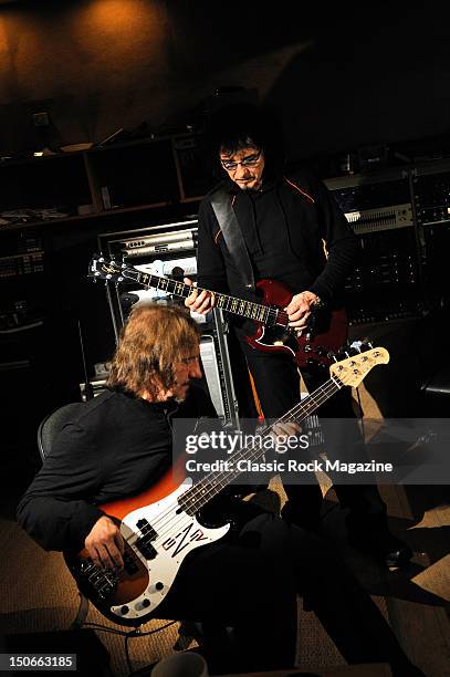 Geezer Butler and Tony Iommi of Heaven and Hell recording at the Rockfield Studios on July 25, 2007 in Monmouth.