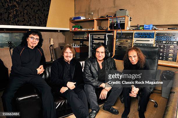 Tony Iommi, Geezer Butler, Vinny Appice and Ronnie James Dio of Heaven and Hell at the Rockfield Studios on July 25, 2007 in Monmouth.
