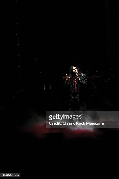 Vocalist Jeff Scott Soto performing live with progressive metal group Trans-Siberian Orchestra on stage at the HMV Hammersmith Apollo on March 28,...