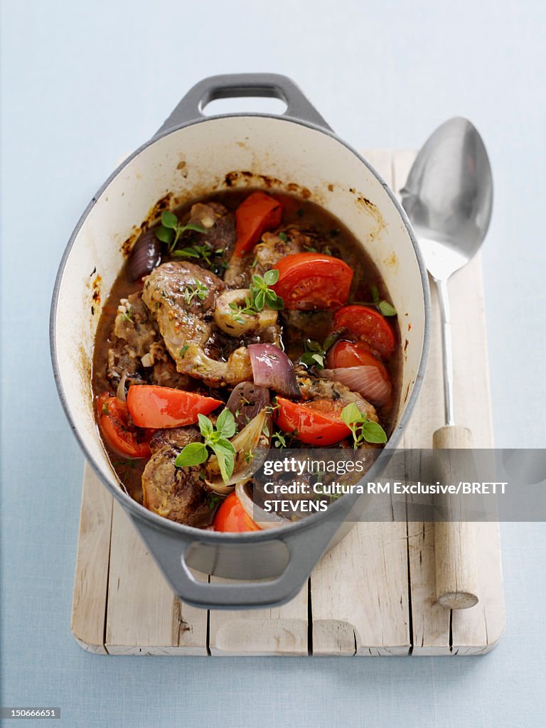 Dish of osso buco stew