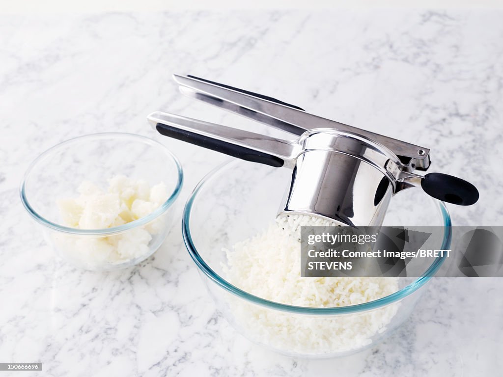 Cheese grating into bowl
