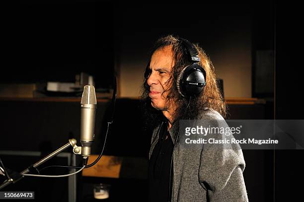 Ronnie James Dio of Heaven and Hell recording at the Rockfield Studios on July 25, 2007 in Monmouth.