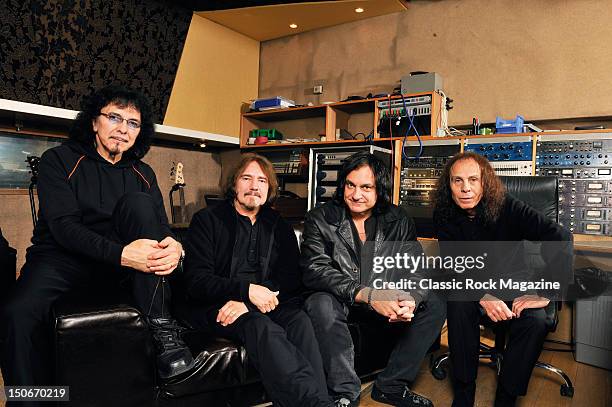 Tony Iommi, Geezer Butler, Vinny Appice and Ronnie James Dio of Heaven and Hell at the Rockfield Studios on July 25, 2007 in Monmouth.