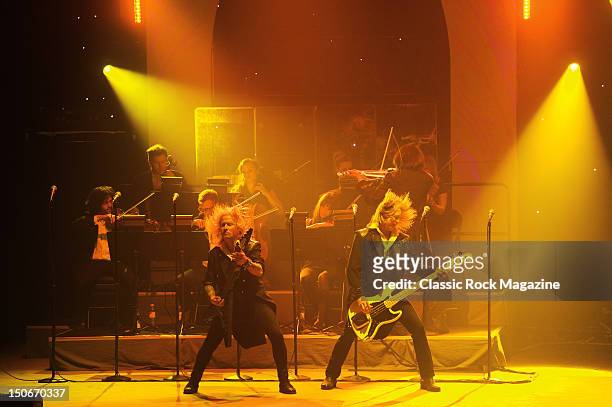 Chris Caffery and Johnny Lee Middleton progressive metal group Trans-Siberian Orchestra performing live on stage at the HMV Hammersmith Apollo on...