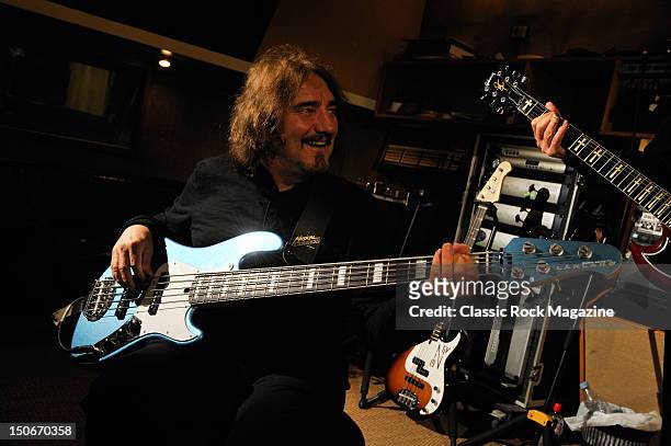 Geezer Butler of Heaven and Hell recording at the Rockfield Studios on July 25, 2007 in Monmouth.