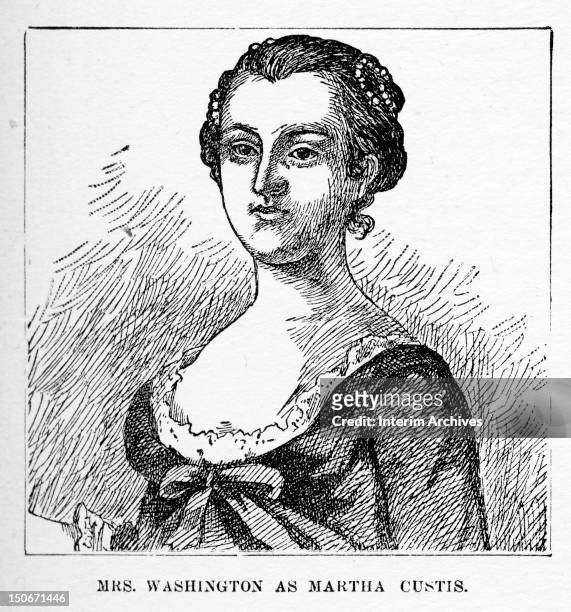 Illustration portrait of Martha Dandridge Custis who became the wife of George Washington, the first president of the United States, mid eighteenth...