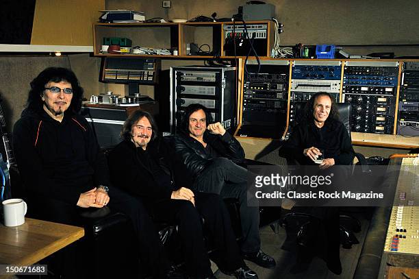 Tony Iommi, Geezer Butler, Vinny Appice and Ronnie James Dio of Heaven and Hell at the Rockfield Studios on July 25, 2007 in Monmouth.