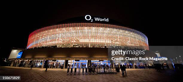 Night view of O2 World, a multi-use indoor arena taken on November 25, 2011 in Berlin, Germany.