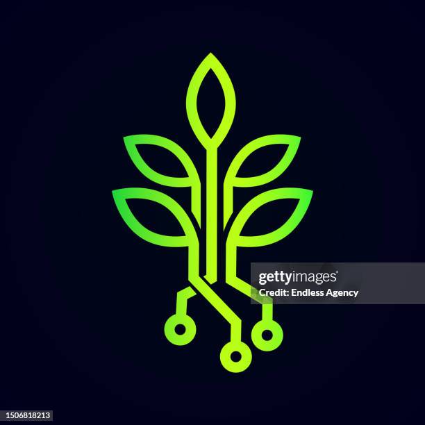 technology tree vector symbol design - nature resources and conservation agency stock illustrations