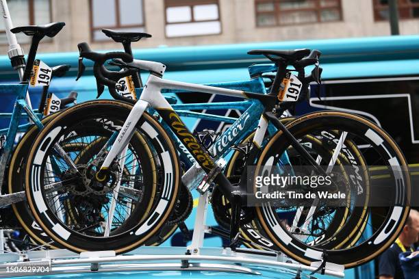 Wilier Triestina bike of Mark Cavendish of United Kingdom and Astana Qazaqstan Team prior to the stage one of the 110th Tour de France 2023 a 182km...