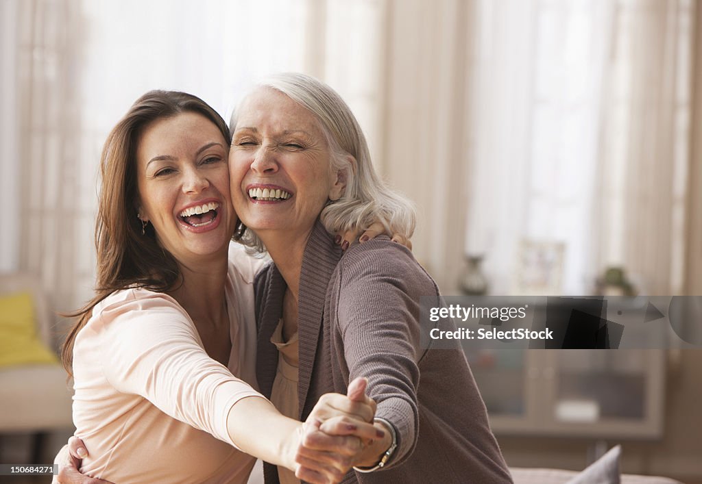 Mother and daughter dancing