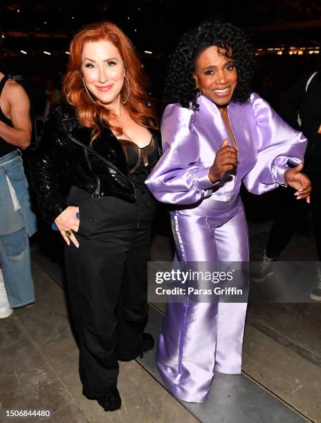 Lisa Ann Walter and Sheryl Lee Ralph attend night 1 of the 2023 ESSENCE Festival Of Culture™ at Caesars Superdome on June 30, 2023 in New Orleans,...