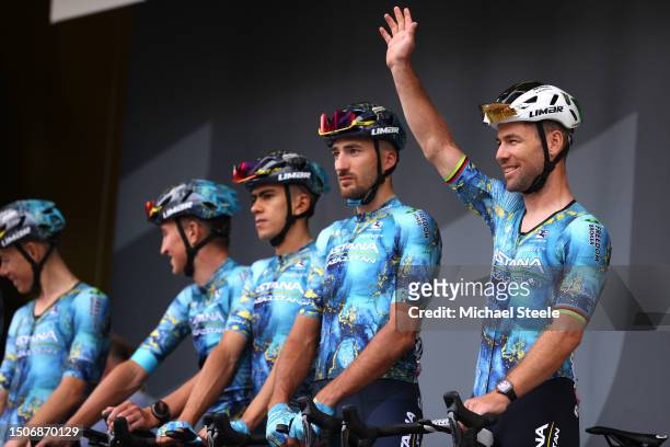 Mark Cavendish of United Kingdom and Astana Qazaqstan Team prior to the stage one of the 110th Tour de France 2023 a 182km stage from Bilbao to...