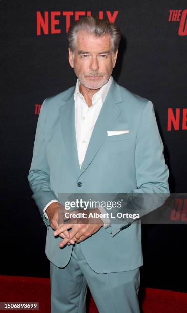 Pierce Brosnan attends the Los Angeles premiere of Netflix's "The Out-Laws" held at Regal LA Live on June 26, 2023 in Los Angeles, California.