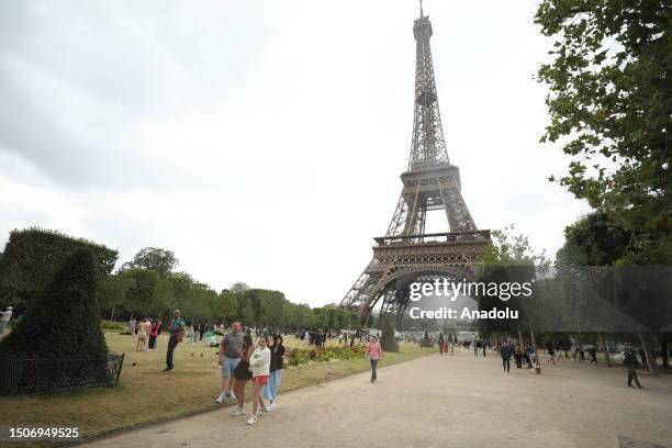 View from Eiffel Tower at French capital Paris after the vehement protest across France following the fatal shooting of a migrant teen by police,...