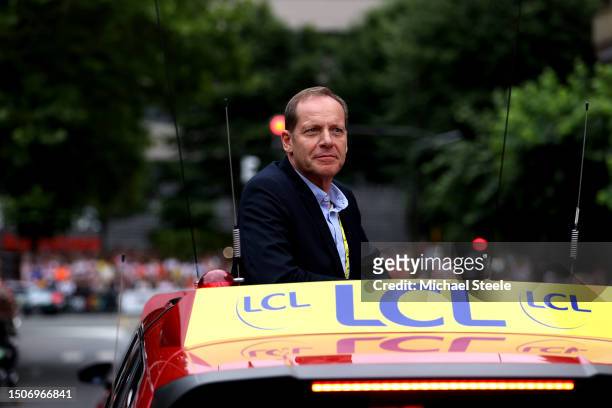 Christian Prudhomme of France Director of Le Tour de France prior to the stage one of the 110th Tour de France 2023 a 182km stage from Bilbao to...