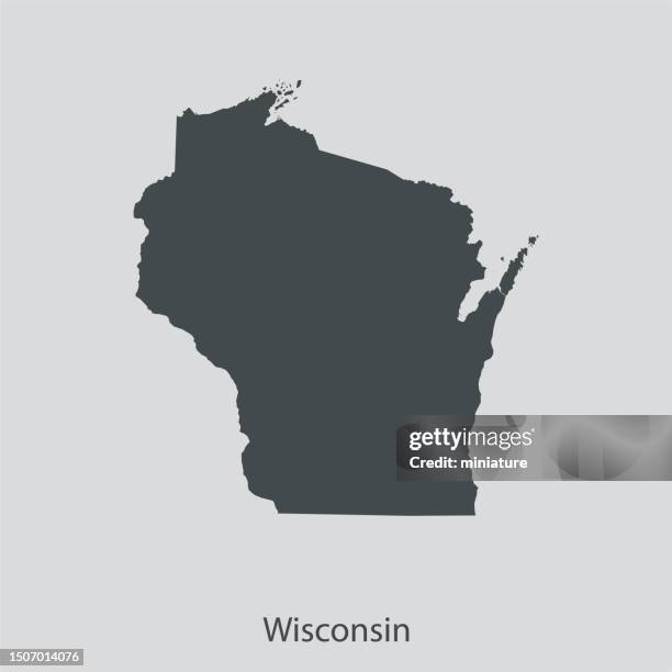 wisconsin map - wisconsin vector stock illustrations