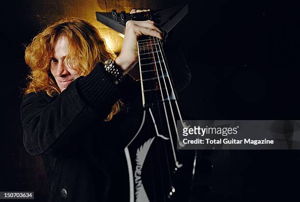 Portrait of Dave Mustaine, frontman of American thrash metal group Megadeath, taken on February 22, 2008.