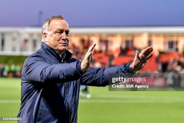 Head-Coach Dick Advocaat of ADO Den Haag thanks the fans for there support during the Keuken Kampioen Divisie match between Jong AZ and ADO Den Haag...