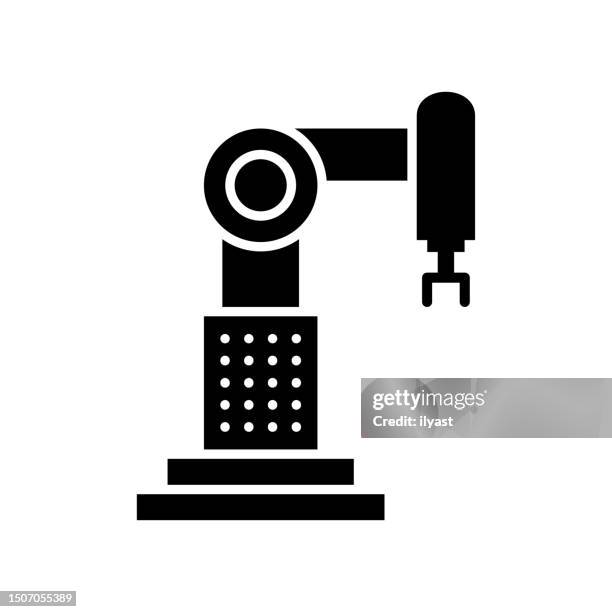 computer numerical control black line & fill vector icon - operational icon line stock illustrations