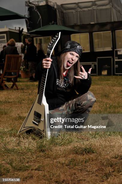 Alexi Laiho of Finnish heavy metal band Children of Bodom, backstage at Download Festival, June 10 Donington Park.