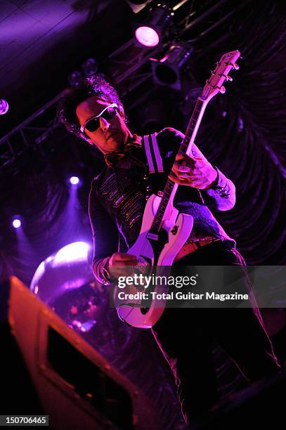 Guitarist Dan Smith of English indie rock group Noisettes, performing live on stage at the Bristol Anson Rooms on October 16, 2009.