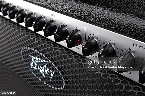 Detail of the knobs on a Peavey 6505 valve combo guitar amp, taken on August 6, 2010.